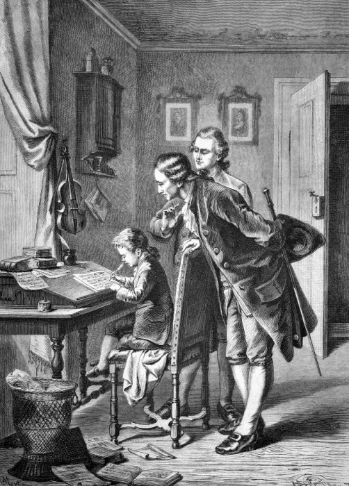 Framed Print : Mozart's First Composition Print Framed Print : Mozart's First Composition Print