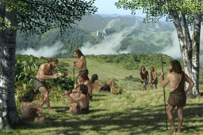 Framed Print : Neanderthals in Summer Print Framed Print : Neanderthals in Summer Print