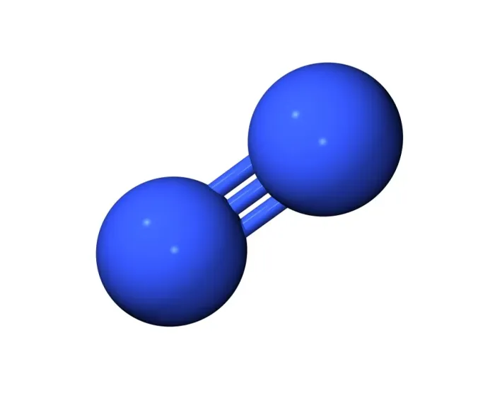 Framed Print : Nitrogen Molecule Print, Computer Model of N2 Framed Print : Nitrogen Molecule Print, Computer Model of N2