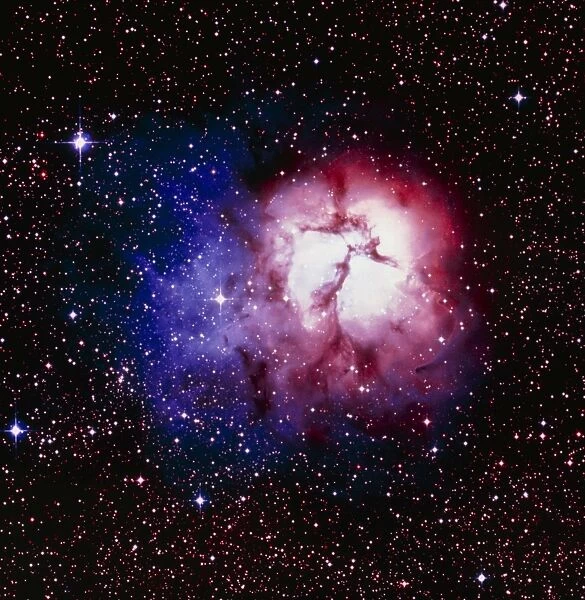 Optical image of the Trifid nebula in Sagittarius