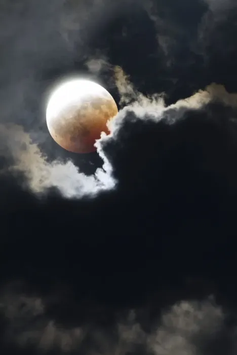 Framed Print : Partial Lunar Eclipse Print