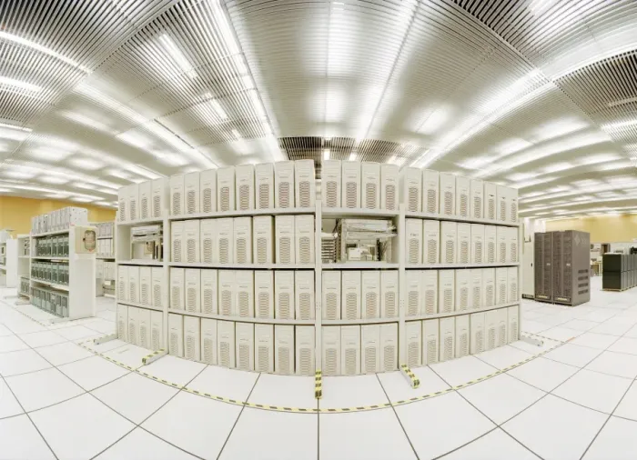 Framed Print : Grid Computer Farm Print: A Fish-Eye View of CERN's Supercomputer Room Framed Print : Grid Computer Farm Print: A Fish-Eye View of CERN's Supercomputer Room