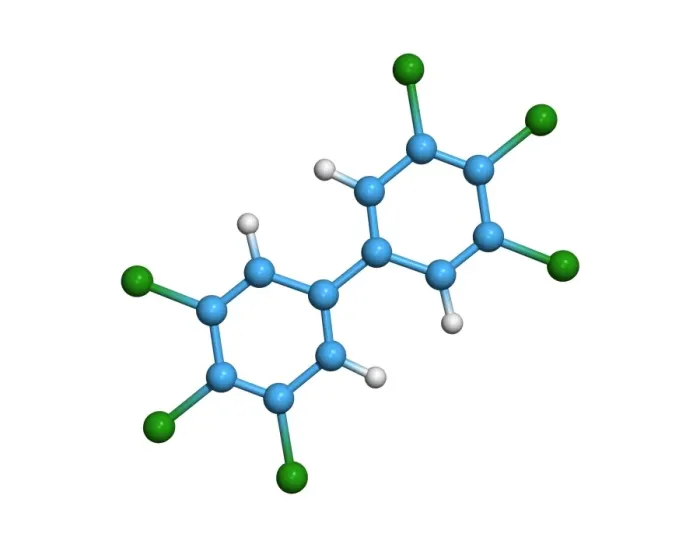 Framed Print : Polychlorinated Biphenyl Molecule Print Framed Print : Polychlorinated Biphenyl Molecule Print