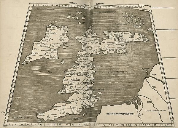Ptolemys map of Britain, 16th century
