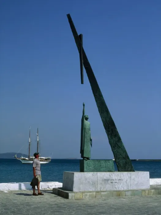 Framed Print : Print of Pythagoras monument in Samos, Greece Framed Print : Print of Pythagoras monument in Samos, Greece