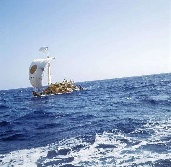 Ra-2 papyrus boat in the Atlantic Ocean