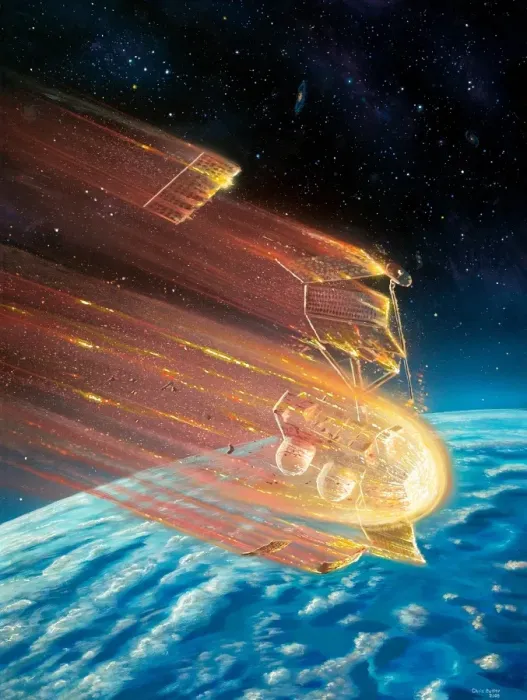 Framed Print : Satellite Re-entry Print Framed Print : Satellite Re-entry Print