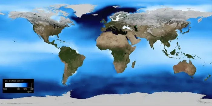 Framed Print : Global Sea Surface Density Map Print Framed Print : Global Sea Surface Density Map Print