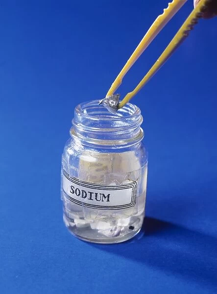 Sodium being removed from a jar
