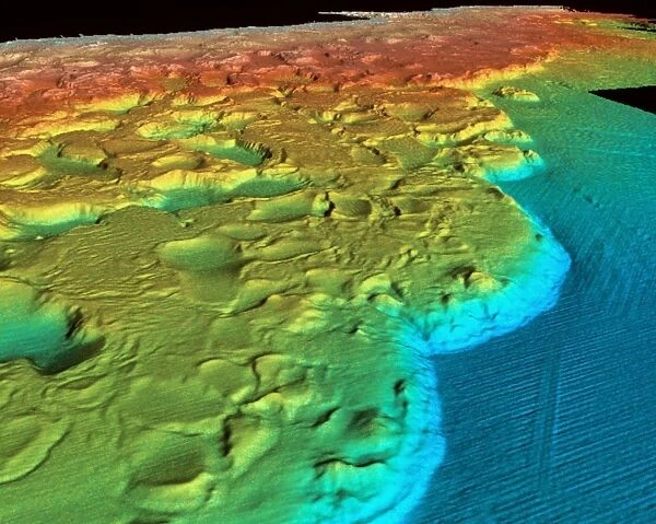 Sonar image of ocean floor off Louisiana, USA