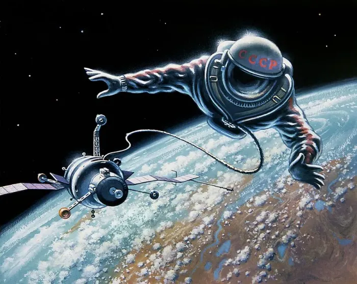 Framed Print : Soviet Spacewalk Print Framed Print : Soviet Spacewalk Print