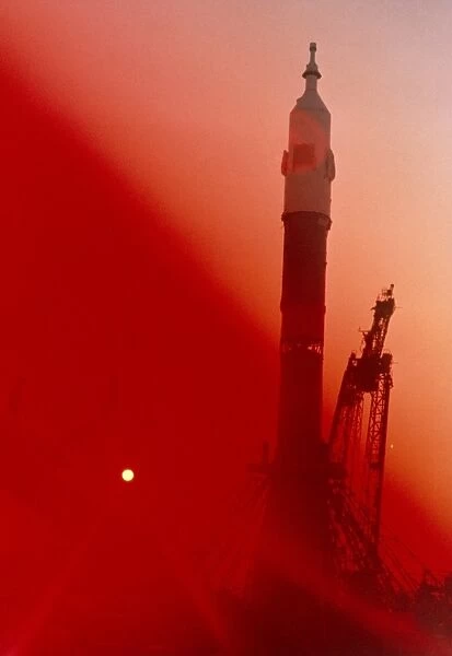 Soviet spacecrat Vostok 6 on launchpad