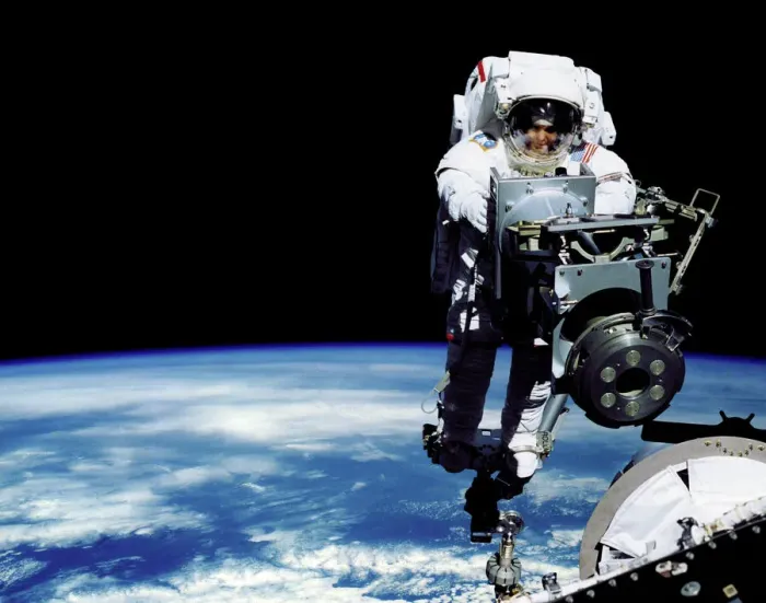 Framed Print : Astronaut in Spacewalk Print Framed Print : Astronaut in Spacewalk Print