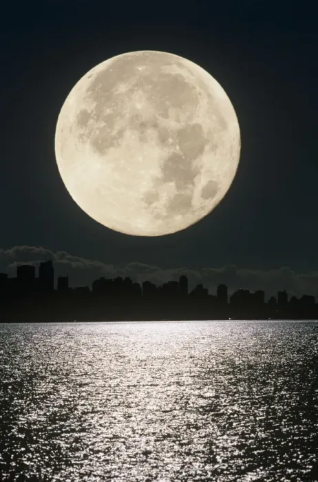 Framed Print : Full Moon Print over Vancouver Harbour Framed Print : Full Moon Print over Vancouver Harbour