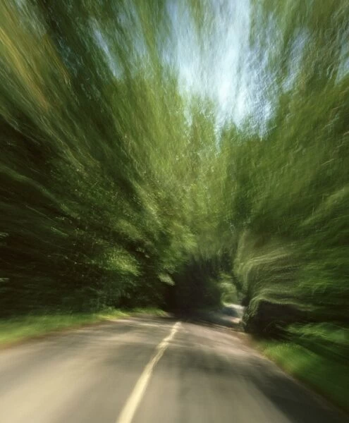 Speeding down a country road