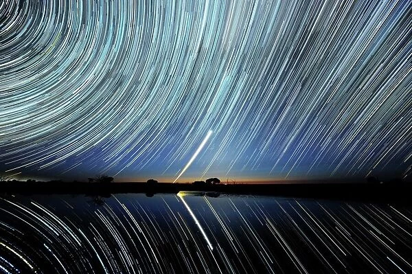 Star trails over Lake Tyrrell, Australia