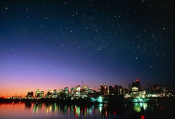 Starry sky over Vancouver, Canada