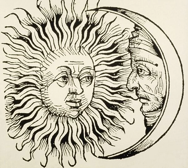 Sun and moon, historical art