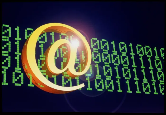 Framed Print : Print of Binary Code Representing the E-mail Symbol Framed Print : Print of Binary Code Representing the E-mail Symbol