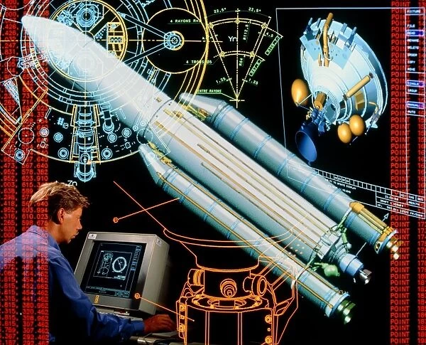 Symbolic image depicting use of CAD in Ariane 5
