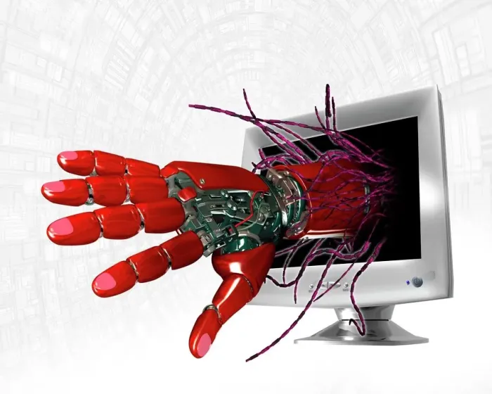 Framed Print : Technophobia Print - Computer artwork