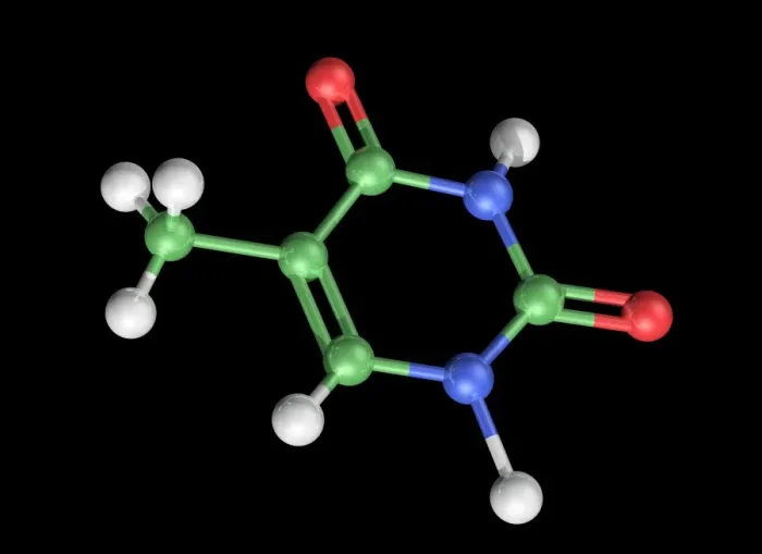 Framed Print : Thymine Molecule Print Framed Print : Thymine Molecule Print