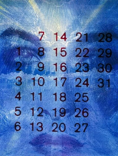 Time of month calendar dates over a womans face