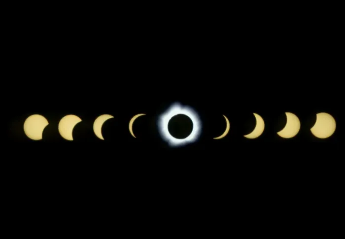 Framed Print : Time-lapse Print of Total Solar Eclipse Framed Print : Time-lapse Print of Total Solar Eclipse
