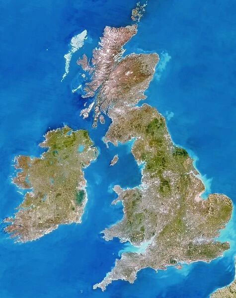 True-colour satellite image of the British Isles