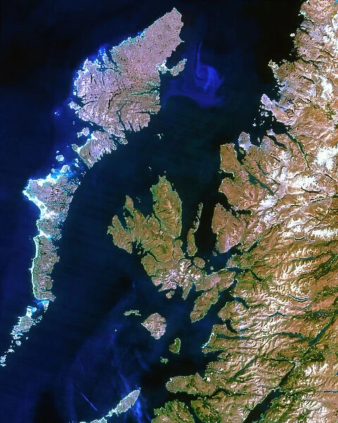 True-colour satellite image of northwest Scotland
