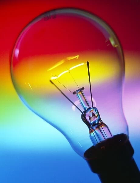 View of an lit electric light bulb