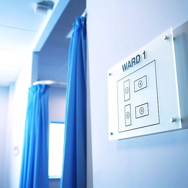 Ward layout sign in a hospital