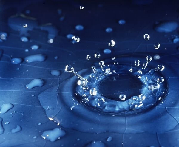Water droplet impact, sequence
