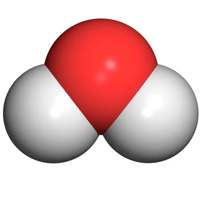 Framed Print : Computer model of a water molecule, Print