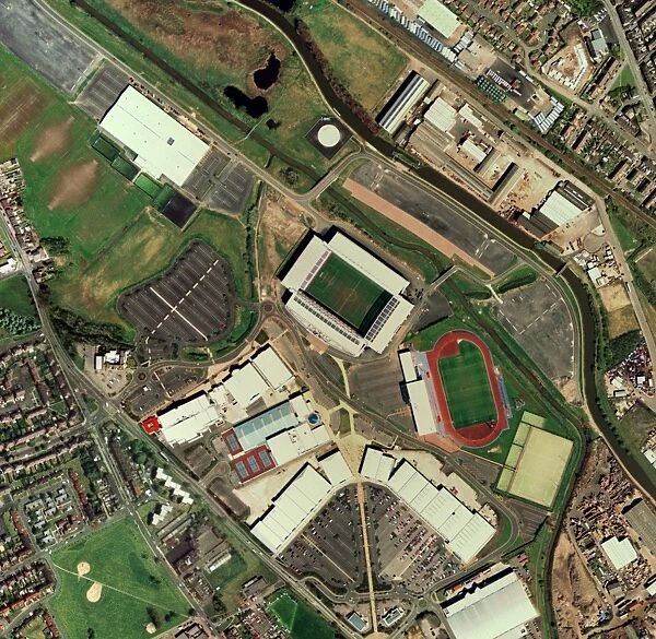 Wigan Athletics JJB Stadium, aerial view