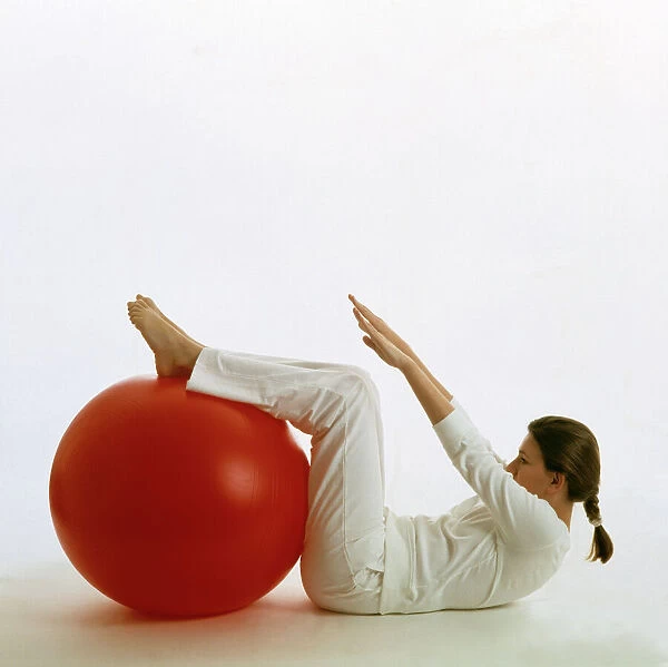Woman using an exercise ball
