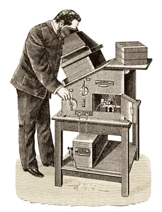 Framed Print : 1895 X-ray Viewing Machine Print