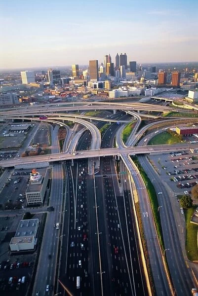 Aerial of highways leading to Atlanta