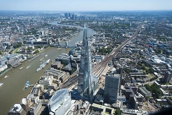 An aerial view of The Shard, standing at 309. 6 metres high, the tallest buliding in Europe