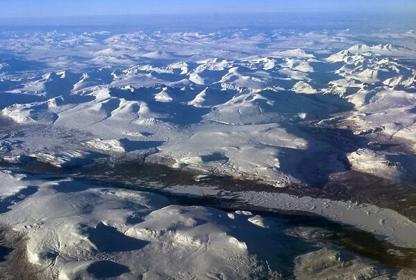 Aerial view of Swedish Lappland, North Sweden, Arctic, Scandinavia, Europe