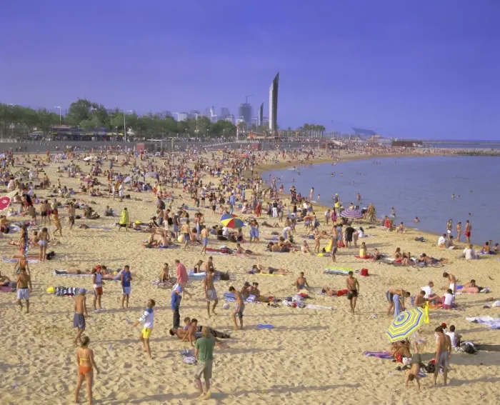 Framed Print : Barcelona Beach Print