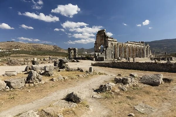 The Basilica at the Roman city of Volubilis, UNESCO World Heritage Site, near Moulay Idris