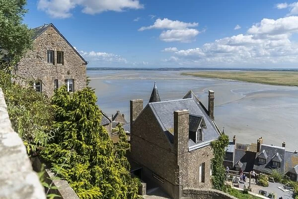 The bay during low tide seen from the top of the village, Mont-Saint-Michel, Normandy