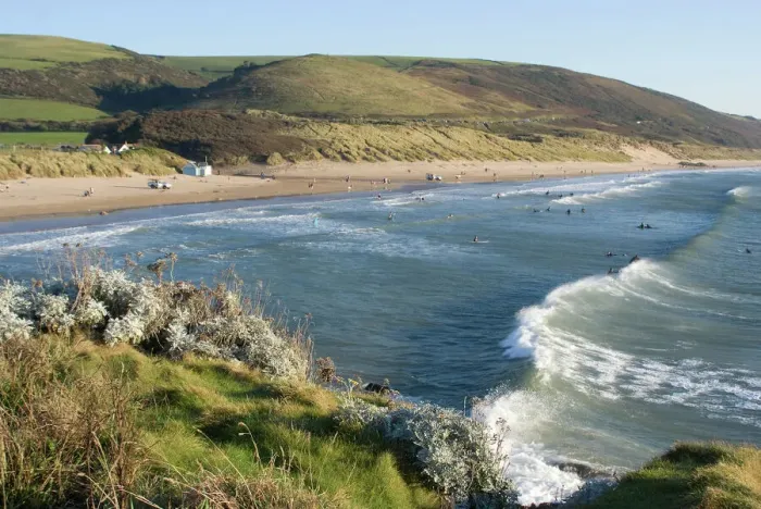 Framed Print : Woolacombe Beach Print, Devon, England