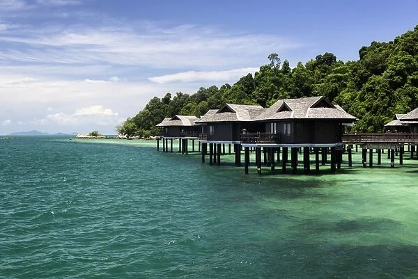 Beach and villas at the luxury resort and spa of Pangkor Laut, Malaysia, Southeast Asia
