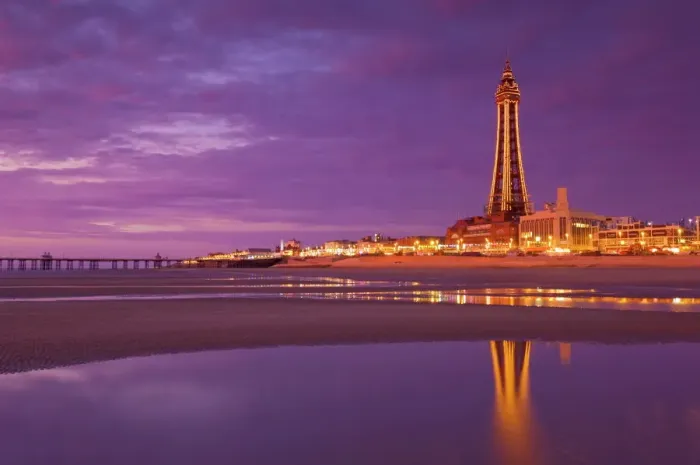 Framed Print : Blackpool Illuminations Print at Sunset