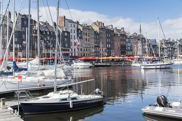 Boats in the harbour, Honfleur, Normandy, France, Europe