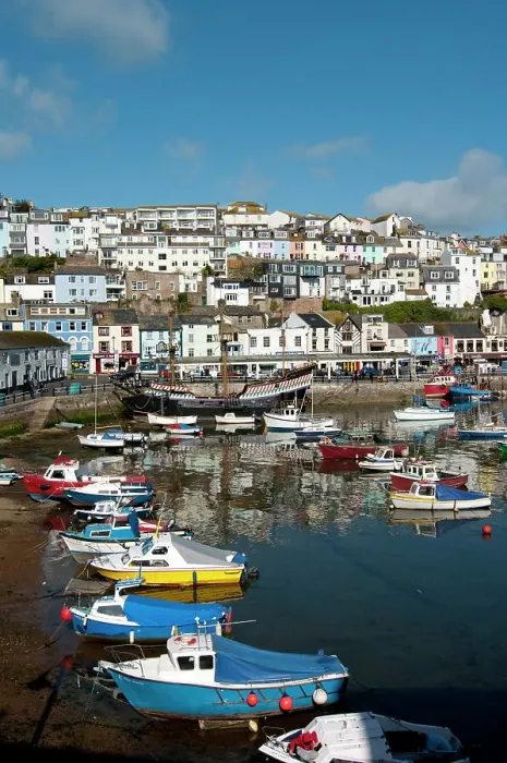 Framed Print : Brixham Harbour Print, Devon, England Framed Print : Brixham Harbour Print, Devon, England