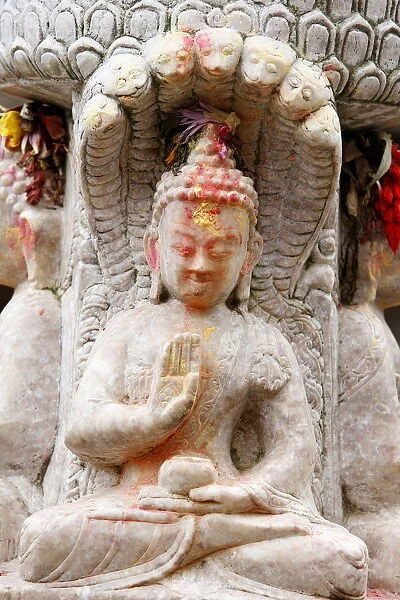 Buddha bestowing blessing, Kirtipur, Nepal, Asia