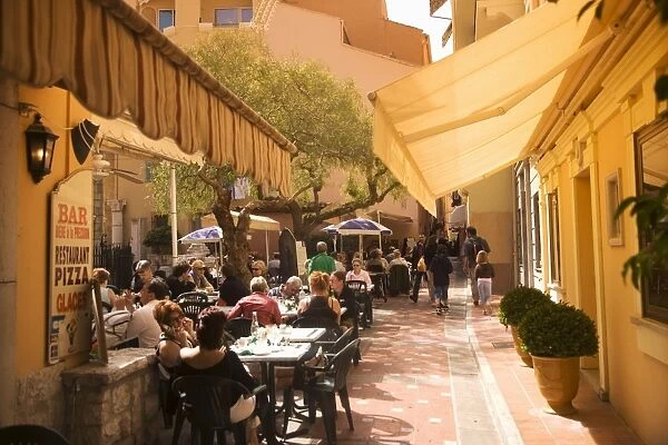 Cafe in the old town, Monaco, Cote d Azur, Europe